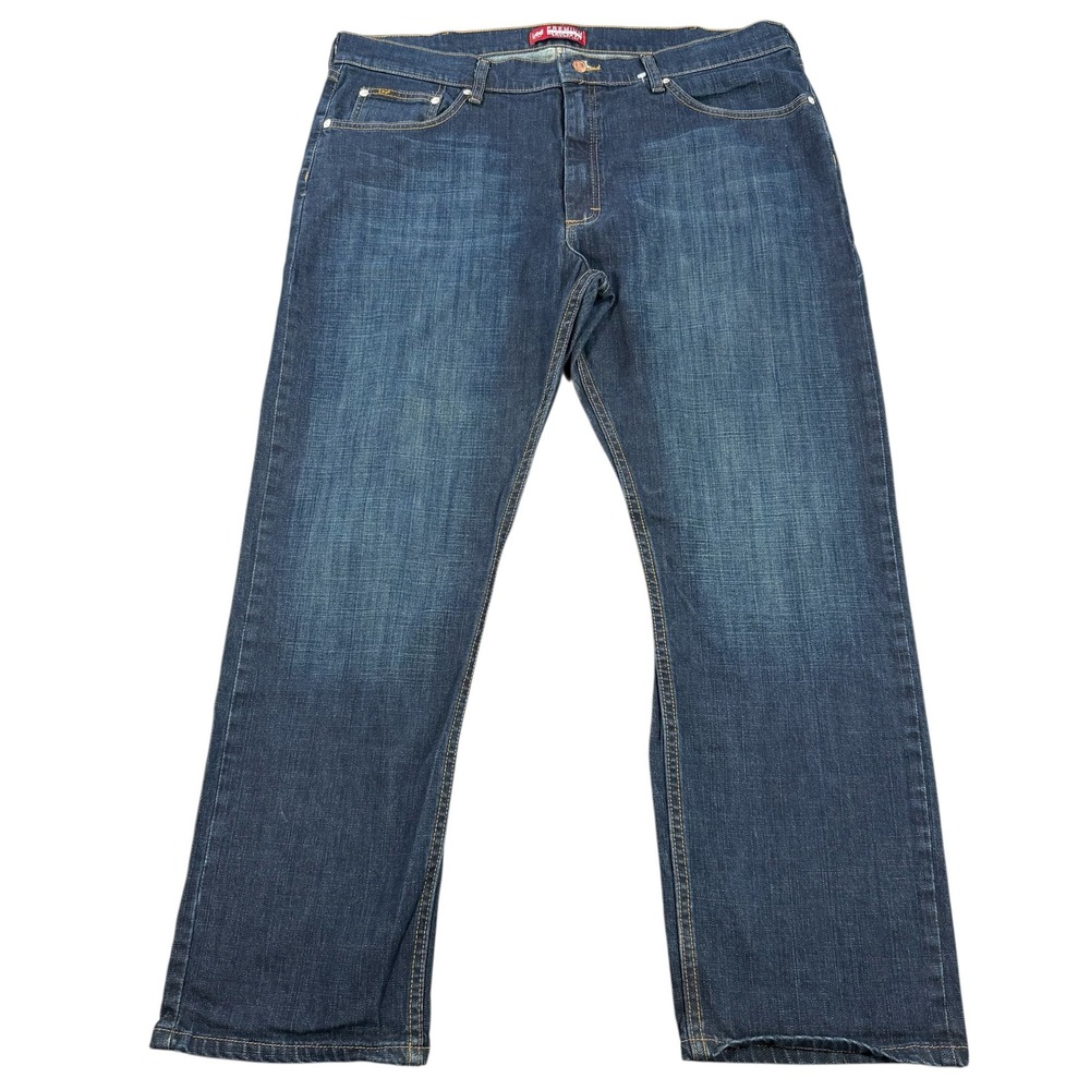 Lee Premium Select Regular Fit Straight Leg Jeans Mens 40x30 Blue Stretch Denim